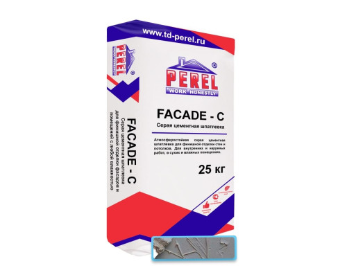 Цементная шпатлевка PEREL Facade-c 25 кг