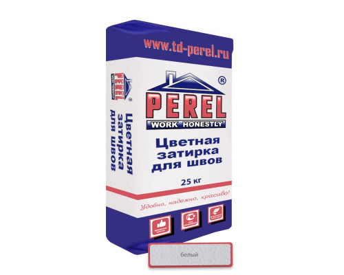 Цветная декоративная затирочная смесь Perel RL белая