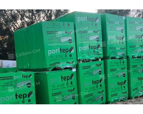 Пеноблоки перегородочные Poritep 625х250х100, D500