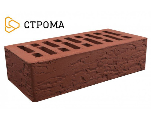 Облицовочный кирпич Строма одинарный 1 НФ Бордо кора дуба