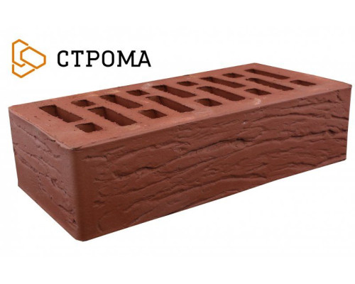 Облицовочный кирпич Строма одинарный 1 НФ Бордо рустик