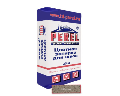 Цветная декоративная затирочная смесь Perel RL кремовая