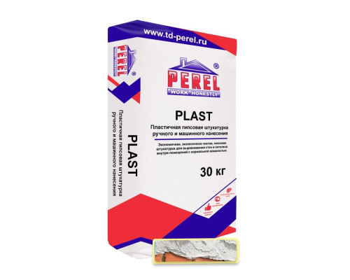 Пластичная гипсовая штукатурка Perel Plast Белая 30 кг