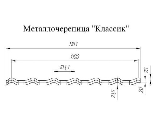 Металлочерепица Grand Line Classic Полиэстер Эконом