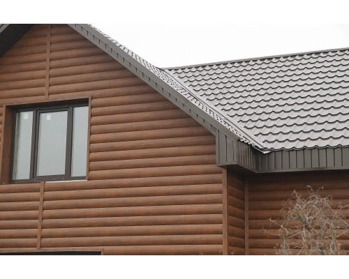 Сайдинг Woodstock 356*330мм 0.45мм Ecosteel Корея Античный дуб Металл Профиль