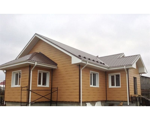 Сайдинг Lбрус 264*240мм 0.5мм Ecosteel теxture Корея Сосна Металл Профиль