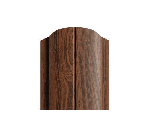 Штакетник металлический МП ELLIPSE-O 19х126 (ECOSTEEL_МАД-01-МореныйДуб-0.5)